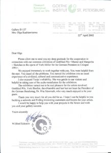 2002, Goethe-Institut - for cooperation in the exibitions organization